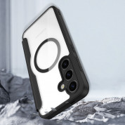 Dux Ducis Skin X Pro Magnetic Wallet Case - удароустойчив хибриден кожен кейс с отделение за карти и MagSafe за Samsung Galaxy S24 Plus (черен-прозрачен) 9