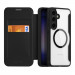 Dux Ducis Skin X Pro Magnetic Wallet Case - удароустойчив хибриден кожен кейс с отделение за карти и MagSafe за Samsung Galaxy S24 (черен-прозрачен) 2