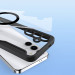 Dux Ducis Skin X Pro Magnetic Wallet Case - удароустойчив хибриден кожен кейс с отделение за карти и MagSafe за Samsung Galaxy S24 (черен-прозрачен) 9