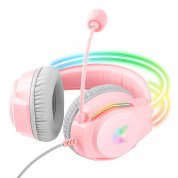 Onikuma X26 Gaming Headphones - USB гейминг слушалки с микрофон за PC (розов) 4