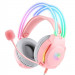 Onikuma X26 Gaming Headphones - USB гейминг слушалки с микрофон за PC (розов) 3