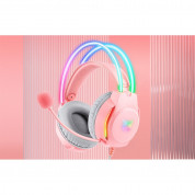 Onikuma X26 Gaming Headphones - USB гейминг слушалки с микрофон за PC (розов) 8