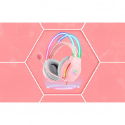 Onikuma X26 Gaming Headphones - USB гейминг слушалки с микрофон за PC (розов) 5