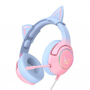 Onikuma K9 Gaming Headphones - USB гейминг слушалки с микрофон за PC (розов-син) 3