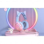 Onikuma K9 Gaming Headphones - USB гейминг слушалки с микрофон за PC (розов-син) 5
