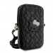 Hello Kitty PU Quilted Pattern Kitty Head Logo Phone Zipper Bag - дизайнерска чанта (органайзер) за мобилни устройства и аксесоари (черен) 3