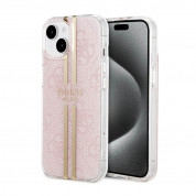 Guess IML 4G Gold Stripe Case for iPhone 15 (pink)