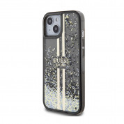 Guess Liquid Glitter Gold Stripe Case for iPhone 15 (black) 1