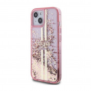 Guess Liquid Glitter Gold Stripe Case for iPhone 15 (pink) 1