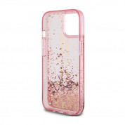 Guess Liquid Glitter Gold Stripe Case for iPhone 15 (pink) 5