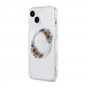 Guess Flowers Ring Glossy Logo MagSafe Case for iPhone 15 (clear) 1