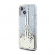 Guess Liquid Glitter Gold Stripe Case for iPhone 15 (clear) 1