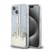 Guess Liquid Glitter Gold Stripe Case - дизайнерски кейс с висока защита за iPhone 15 (прозрачен) 1