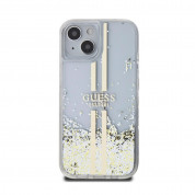 Guess Liquid Glitter Gold Stripe Case for iPhone 15 (clear) 2