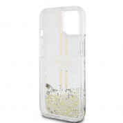 Guess Liquid Glitter Gold Stripe Case for iPhone 15 Plus (clear) 5