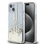 Guess Liquid Glitter Gold Stripe Case for iPhone 15 Plus (clear)