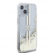 Guess Liquid Glitter Gold Stripe Case for iPhone 15 Plus (clear) 3