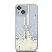 Guess Liquid Glitter Gold Stripe Case for iPhone 15 Plus (clear) 2