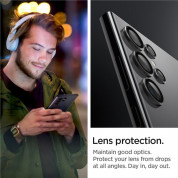 Spigen Optik.tR EZ Fit Tempered Glass 2 Pack - 2 комплекта предпазни стъклени лещи за камерата на Samsung Galaxy S24 Ultra (черен) 5
