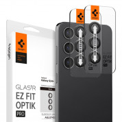 Spigen Optik.tR EZ Fit Tempered Glass 2 Pack - 2 комплекта предпазни стъклени лещи за камерата на Samsung Galaxy S24 Plus (черен)