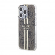 Guess IML 4G Gold Stripe Case for iPhone 15 Pro (brown) 1