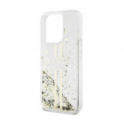 Guess Liquid Glitter Gold Stripe Case for iPhone 15 Pro (transparent) 4