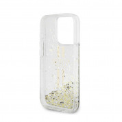 Guess Liquid Glitter Gold Stripe Case for iPhone 15 Pro (transparent) 5