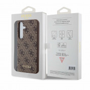 Guess PU 4G Charms Collection Leather Hard Case - дизайнерски кожен кейс за Samsung Galaxy S24 (кафяв) 5