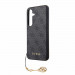 Guess PU 4G Charms Collection Leather Hard Case - дизайнерски кожен кейс за Samsung Galaxy S24 (сив) 5