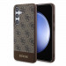 Guess PU 4G Stripe Leather Hard Case - дизайнерски кожен кейс за Samsung Galaxy S24 (кафяв) 1