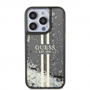 Guess Liquid Glitter Gold Stripe Case for iPhone 15 Pro Max (black) 2