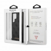 Guess PU 4G Charms Collection Leather Hard Case - дизайнерски кожен кейс за Samsung Galaxy S24 Ultra (сив) 6