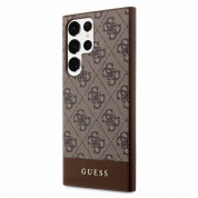 Guess PU 4G Stripe Leather Hard Case for Samsung Galaxy S24 Ultra (brown) 1