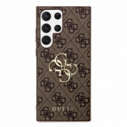 Guess PU 4G Metal Logo Leather Hard Case for Samsung Galaxy S24 Ultra (brown) 2