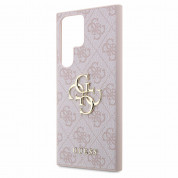 Guess PU 4G Metal Logo Leather Hard Case for Samsung Galaxy S24 Ultra (pink) 4