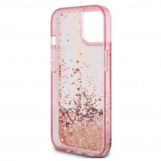 Guess Liquid Glitter Gold Stripe Case for iPhone 15 Pro Max (pink) 5