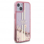 Guess Liquid Glitter Gold Stripe Case for iPhone 15 Pro Max (pink) 3