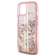 Guess Liquid Glitter Gold Stripe Case for iPhone 15 Pro Max (pink) 4