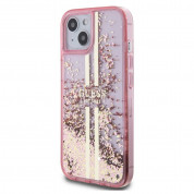 Guess Liquid Glitter Gold Stripe Case for iPhone 15 Pro Max (pink) 1