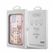Guess Liquid Glitter Gold Stripe Case for iPhone 15 Pro Max (pink) 6