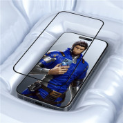 Blueo 3D Invisible Airbag Tempered Glass - стъклено защитно покритие за дисплея на дисплея на iPhone 15, iPhone 14 Pro (черен-прозрачен)  4