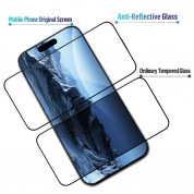 Blueo AR 3D Curved Tempered Glass HD - стъклено защитно покритие за дисплея на дисплея на iPhone 15 Pro (черен-прозрачен)  3
