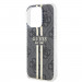 Guess IML 4G Gold Stripe Case - дизайнерски силиконов кейс за iPhone 15 Pro Max (черен) 5