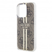 Guess IML 4G Gold Stripe Case for iPhone 15 Pro Max (brown) 4