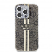 Guess IML 4G Gold Stripe Case for iPhone 15 Pro Max (brown) 2