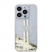 Guess Liquid Glitter Gold Stripe Case for iPhone 15 Pro Max (transparent) 2