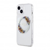 Guess Flowers Ring Glossy Logo MagSafe Case for iPhone 13 (clear) 1
