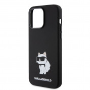 Karl Lagerfeld Liquid Silicone Choupette NFT Case - дизайнерски силиконов кейс за iPhone 15 Pro Max (черен) 4