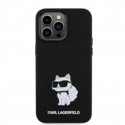 Karl Lagerfeld Liquid Silicone Choupette NFT Case - дизайнерски силиконов кейс за iPhone 15 Pro Max (черен) 2