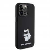Karl Lagerfeld Liquid Silicone Choupette NFT Case - дизайнерски силиконов кейс за iPhone 15 Pro Max (черен) 3